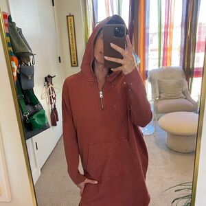 All Saints Rust Hoodie Sweatshirt Dress